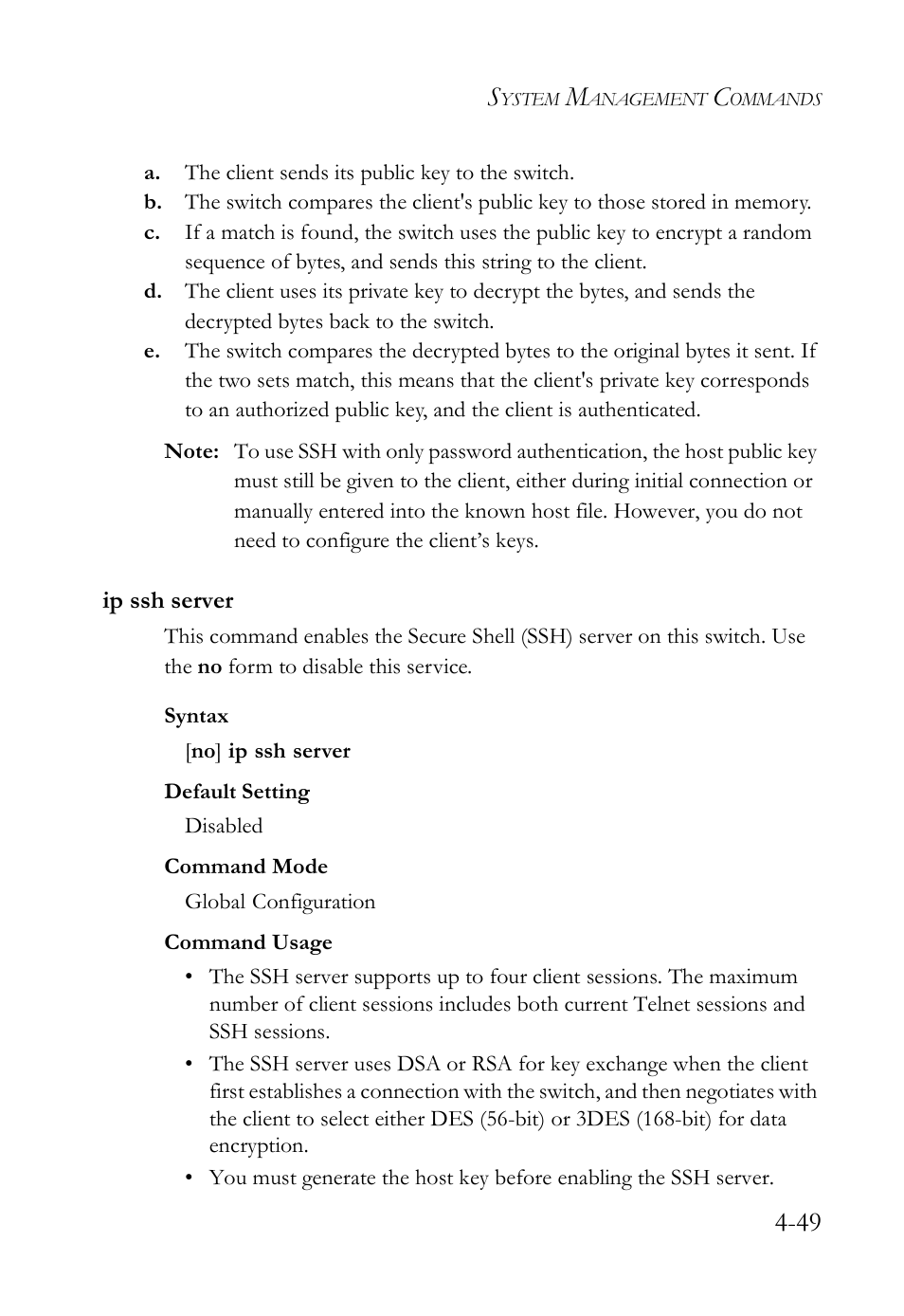 Ip ssh server, Ip ssh server -49 | SMC Networks SMC TigerStack IV SMC6224M User Manual | Page 297 / 522