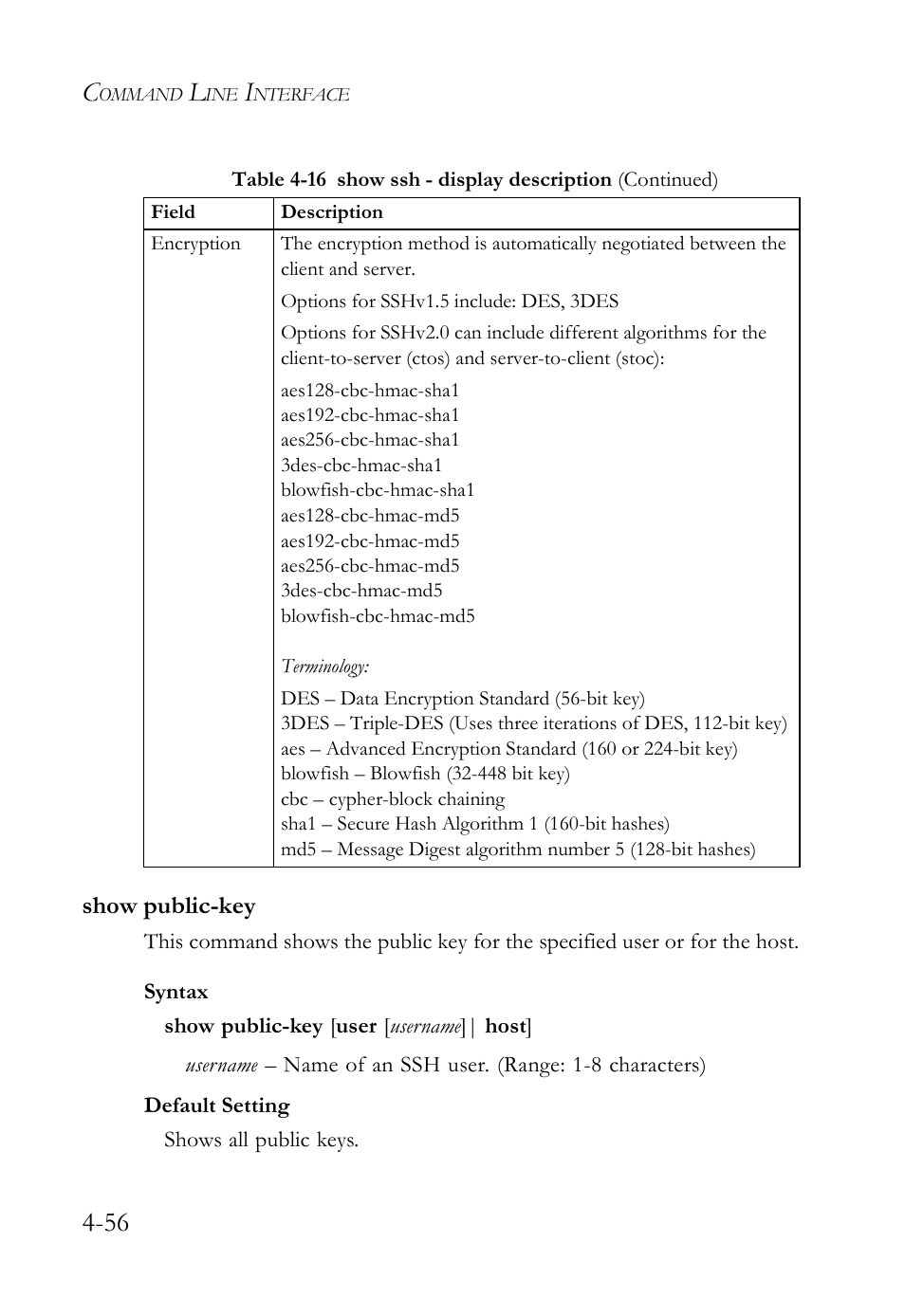 Show public-key, Show public-key -56 | SMC Networks SMC TigerStack IV SMC6224M User Manual | Page 304 / 522