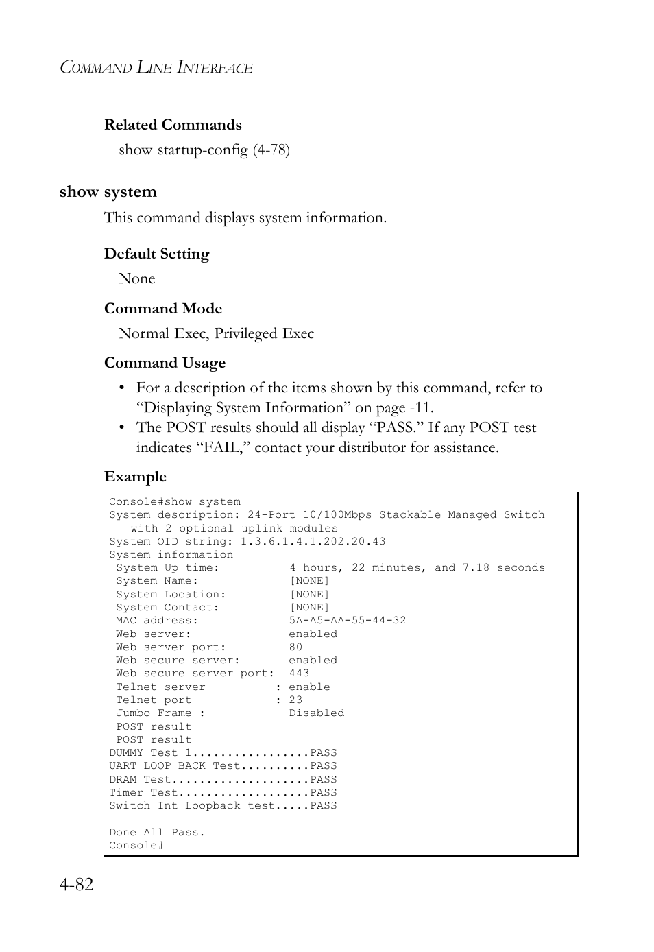 Show system, Show system -82 | SMC Networks SMC TigerStack IV SMC6224M User Manual | Page 330 / 522