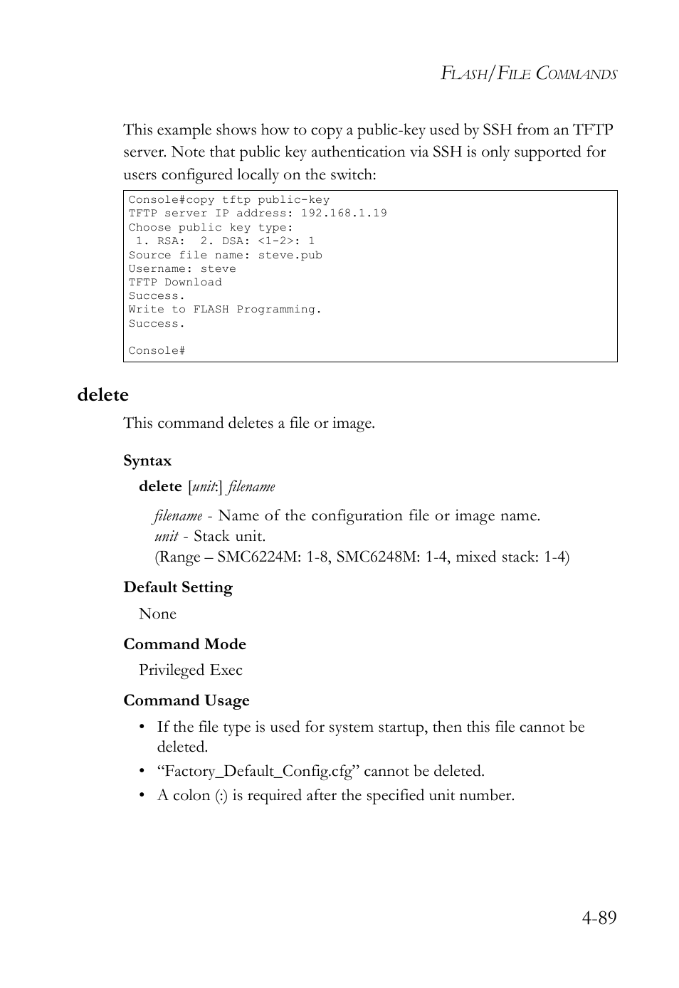 Delete, Delete -89 | SMC Networks SMC TigerStack IV SMC6224M User Manual | Page 337 / 522