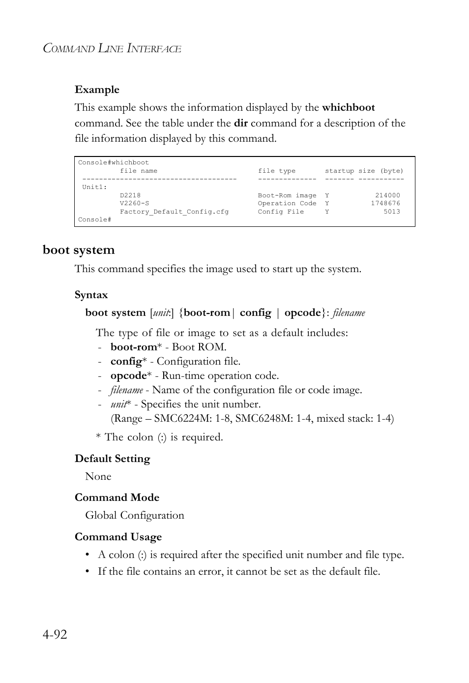 Boot system, Boot system -92 | SMC Networks SMC TigerStack IV SMC6224M User Manual | Page 340 / 522