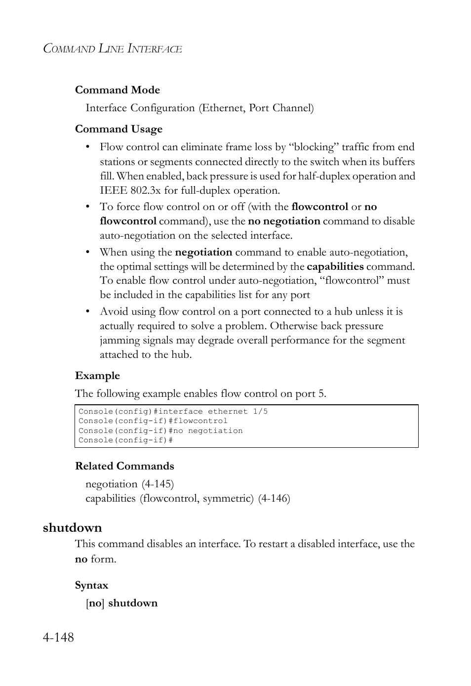 Shutdown, Shutdown -148, Shutdown (4-148) | SMC Networks SMC TigerStack IV SMC6224M User Manual | Page 396 / 522