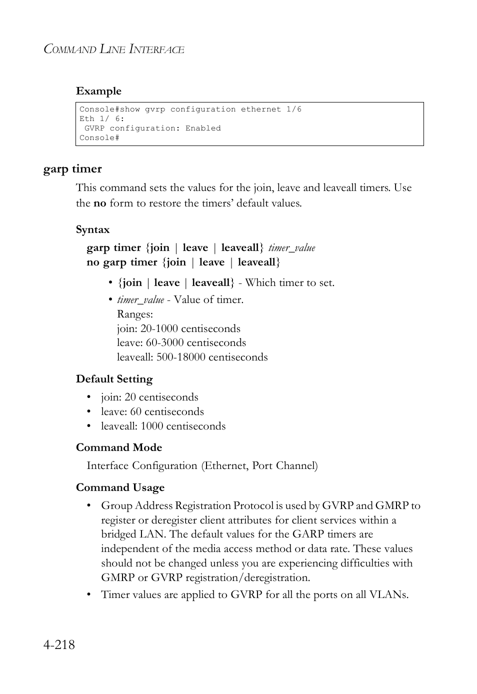 Garp timer, Garp timer -218 | SMC Networks SMC TigerStack IV SMC6224M User Manual | Page 466 / 522