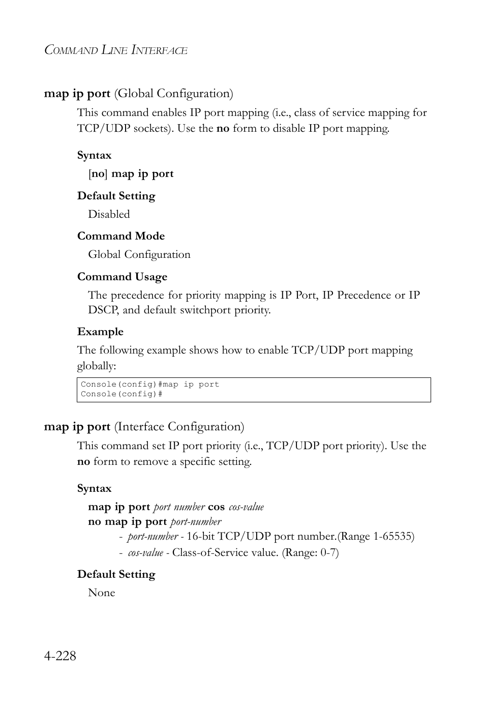 Map ip port (global configuration), Map ip port (interface configuration) | SMC Networks SMC TigerStack IV SMC6224M User Manual | Page 476 / 522