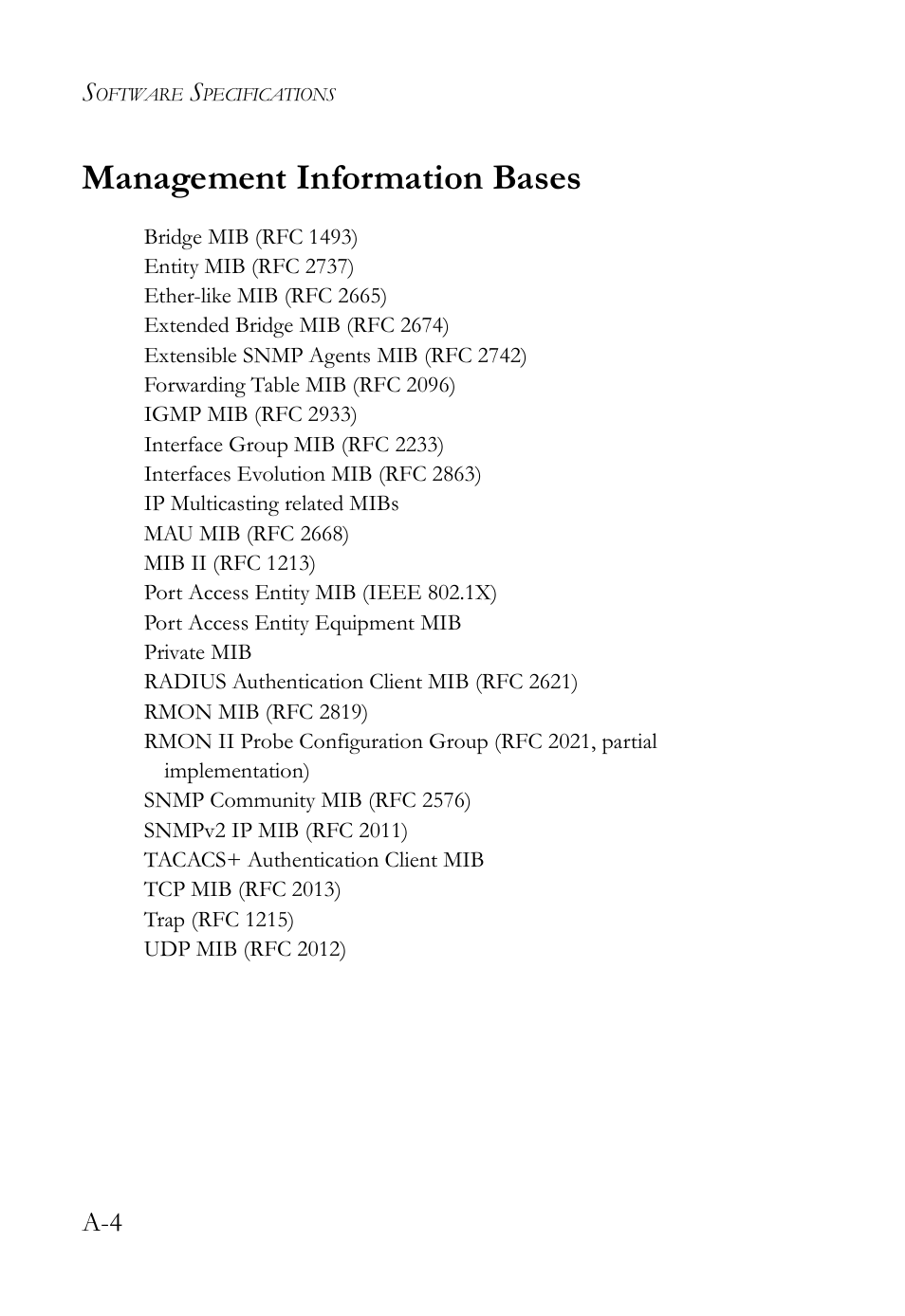 Management information bases | SMC Networks SMC TigerStack IV SMC6224M User Manual | Page 504 / 522