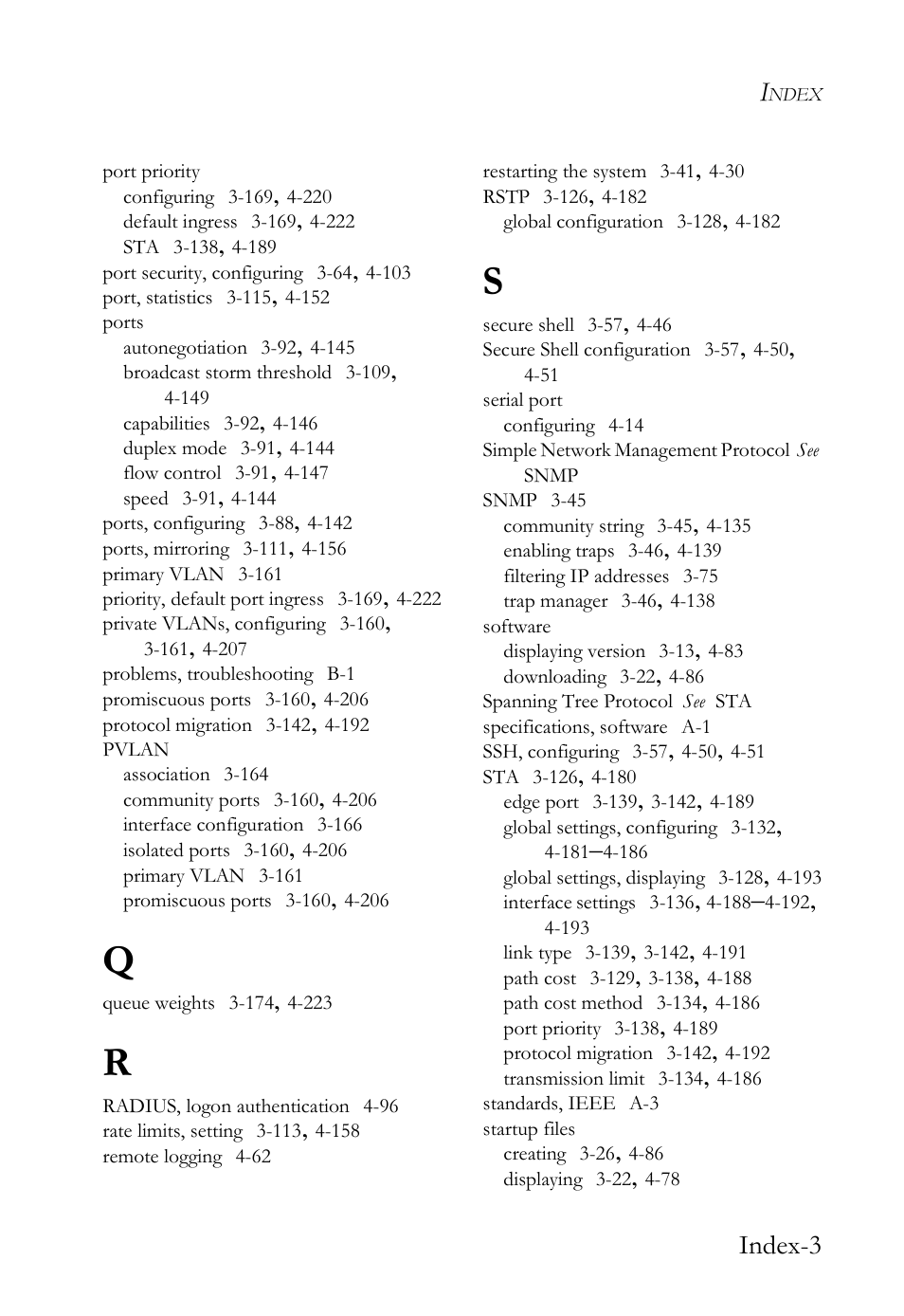 Index-3 | SMC Networks SMC TigerStack IV SMC6224M User Manual | Page 519 / 522