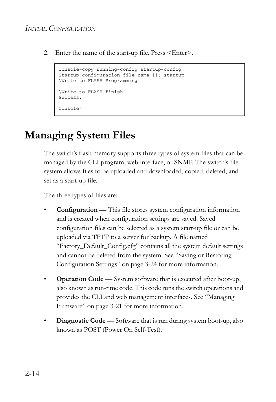 Managing system files, Managing system files -14 | SMC Networks SMC TigerStack IV SMC6224M User Manual | Page 52 / 522