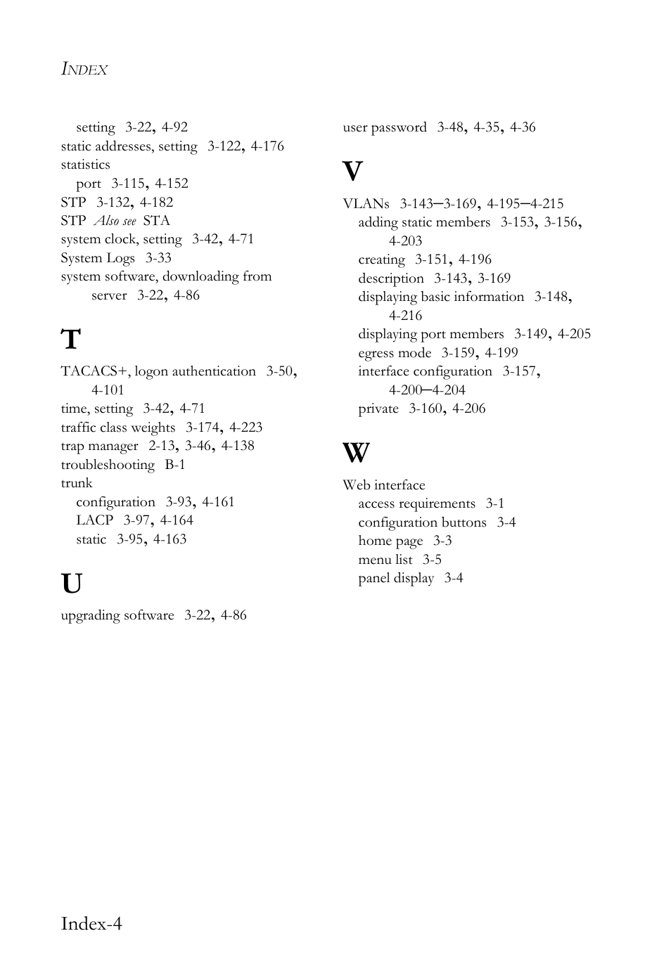 Index-4 | SMC Networks SMC TigerStack IV SMC6224M User Manual | Page 520 / 522
