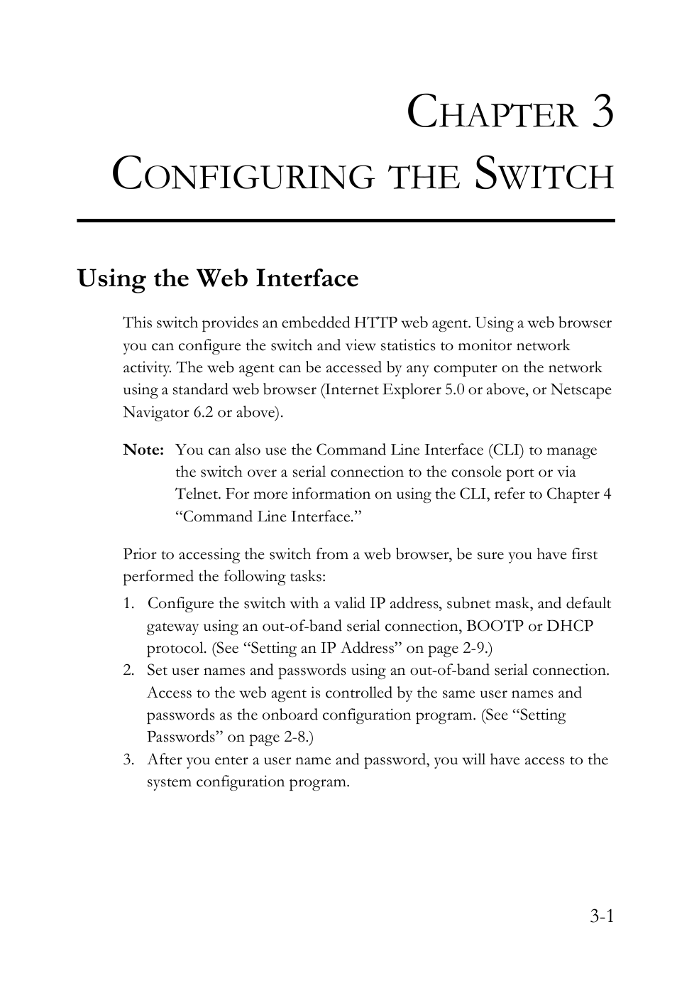 Chapter 3 configuring the switch, Using the web interface, Configuring the switch -1 | Using the web interface -1, Hapter, Onfiguring, Witch | SMC Networks SMC TigerStack IV SMC6224M User Manual | Page 55 / 522