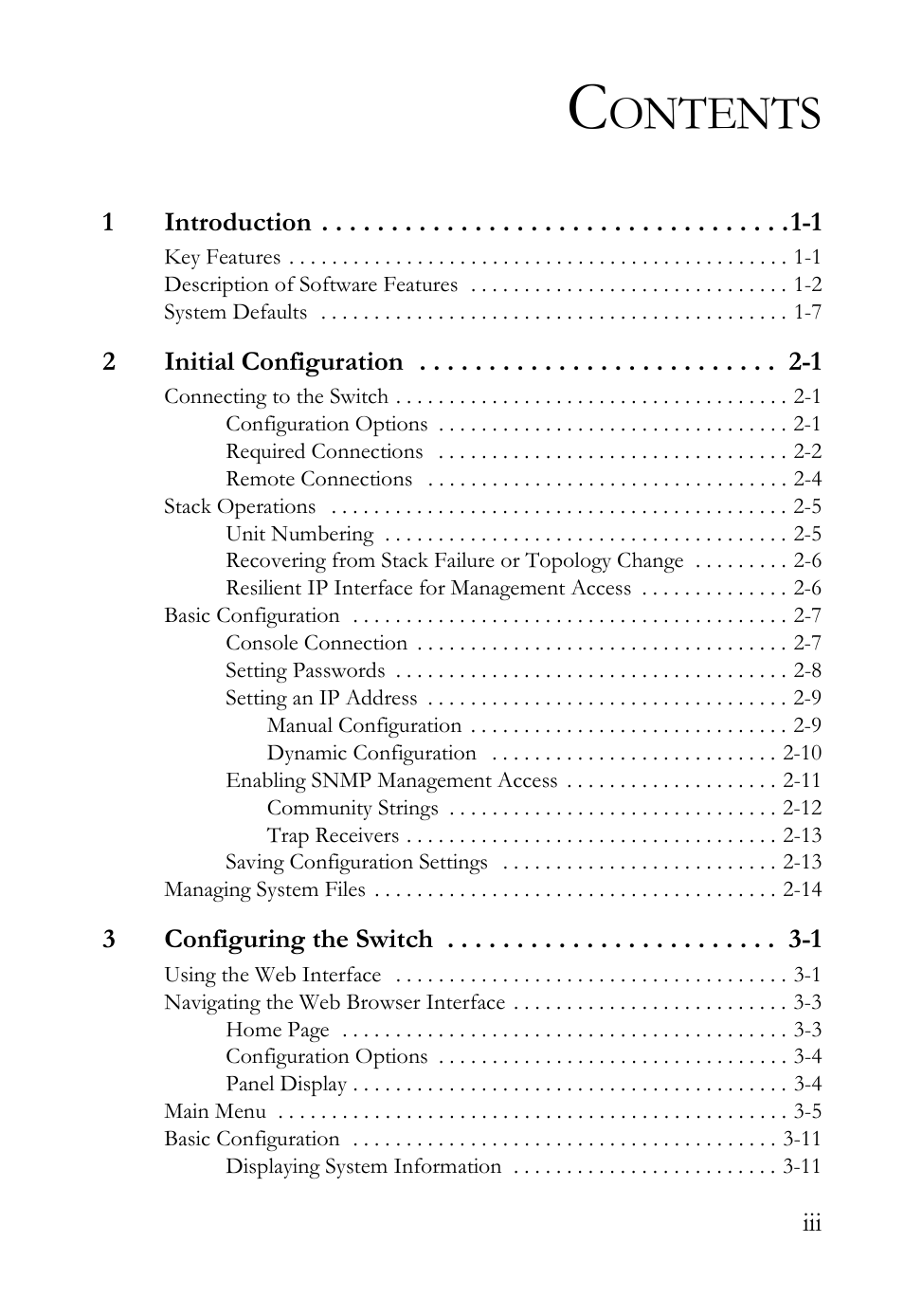 Ontents | SMC Networks SMC TigerStack IV SMC6224M User Manual | Page 7 / 522