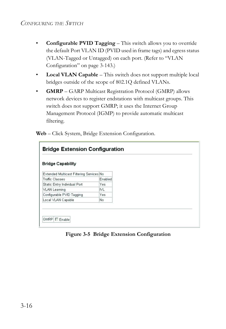 Figure 3-5, Bridge extension configuration -16 | SMC Networks SMC TigerStack IV SMC6224M User Manual | Page 70 / 522