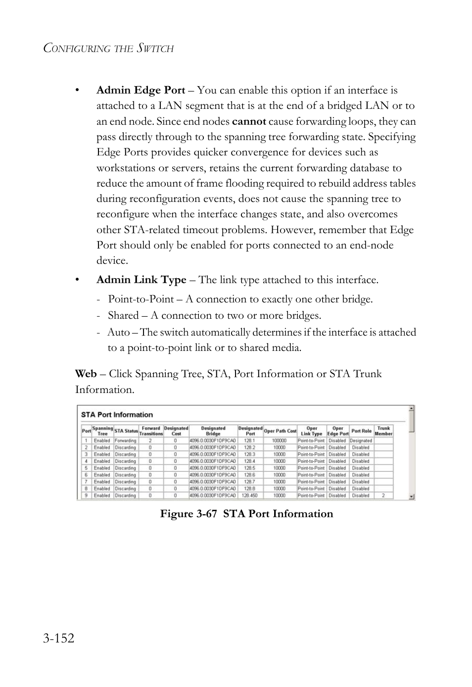 Figure 3-67 sta port information -152 | SMC Networks SMC TigerStack 1000 SMC8748M User Manual | Page 208 / 592