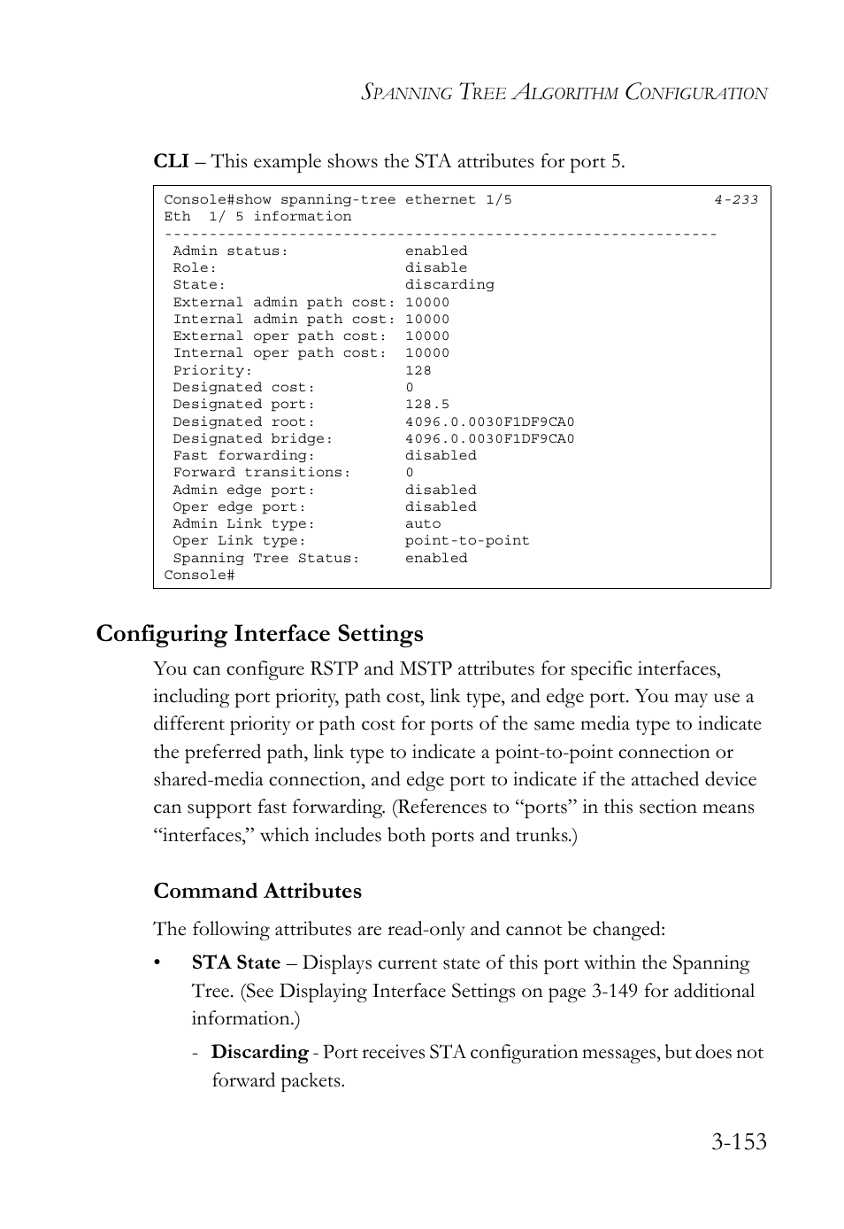 Configuring interface settings, Configuring interface settings -153 | SMC Networks SMC TigerStack 1000 SMC8748M User Manual | Page 209 / 592