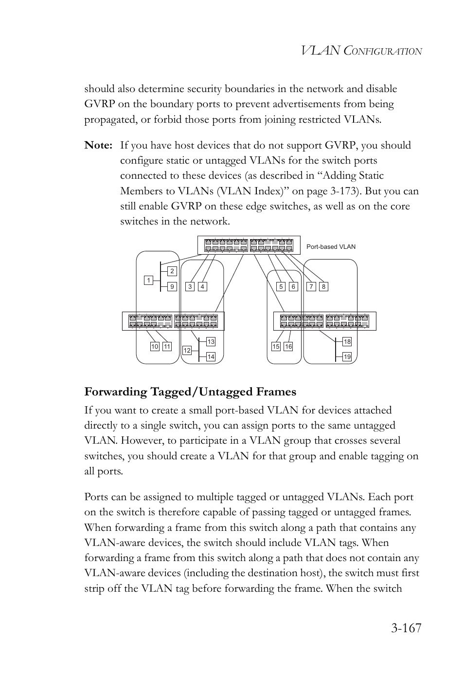 Vlan c, Forwarding tagged/untagged frames, Onfiguration | SMC Networks SMC TigerStack 1000 SMC8748M User Manual | Page 223 / 592