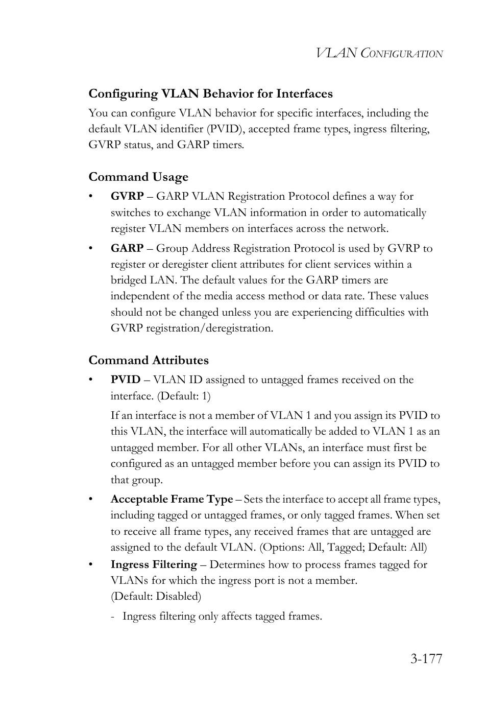 Configuring vlan behavior for interfaces, Configuring vlan behavior for interfaces -177, Vlan c | SMC Networks SMC TigerStack 1000 SMC8748M User Manual | Page 233 / 592