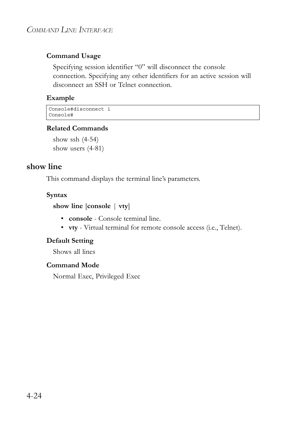 Show line, Show line -24 | SMC Networks SMC TigerStack 1000 SMC8748M User Manual | Page 296 / 592