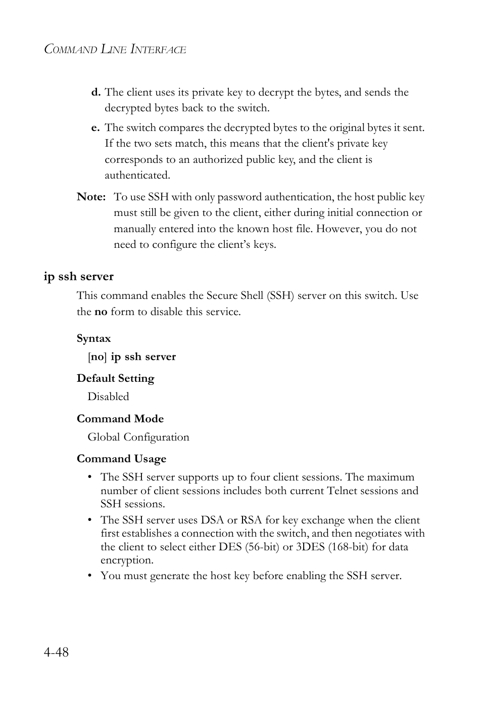 Ip ssh server, Ip ssh server -48 | SMC Networks SMC TigerStack 1000 SMC8748M User Manual | Page 320 / 592