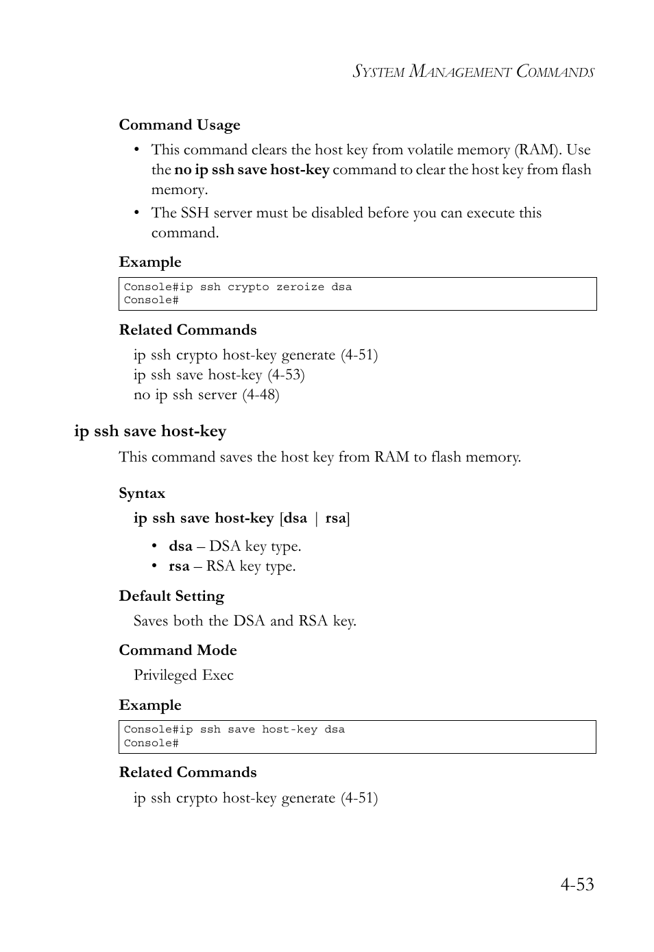 Ip ssh save host-key, Ip ssh save host-key -53 | SMC Networks SMC TigerStack 1000 SMC8748M User Manual | Page 325 / 592