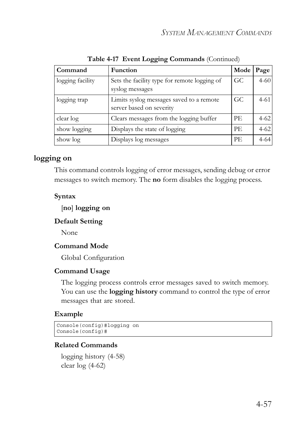 Logging on, Logging on -57 | SMC Networks SMC TigerStack 1000 SMC8748M User Manual | Page 329 / 592