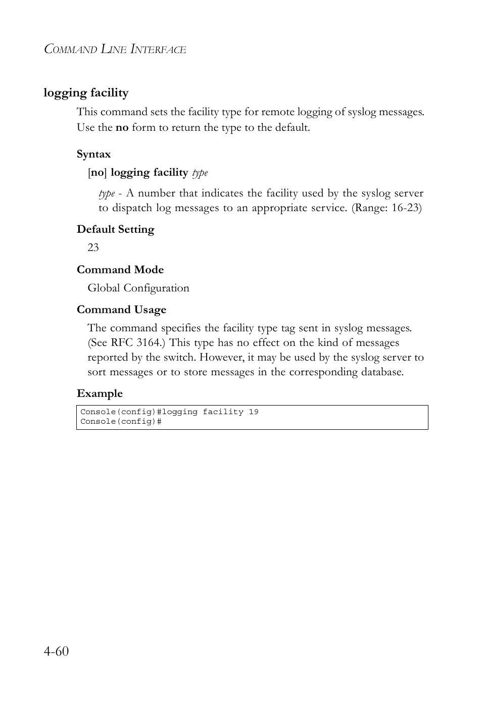 Logging facility, Logging facility -60 | SMC Networks SMC TigerStack 1000 SMC8748M User Manual | Page 332 / 592