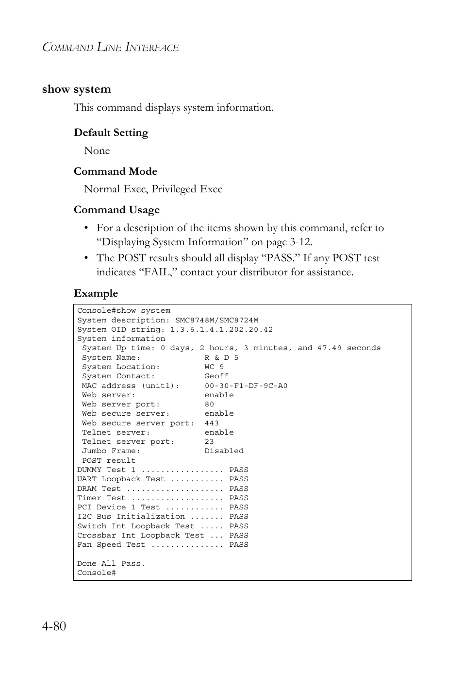 Show system, Show system -80 | SMC Networks SMC TigerStack 1000 SMC8748M User Manual | Page 352 / 592