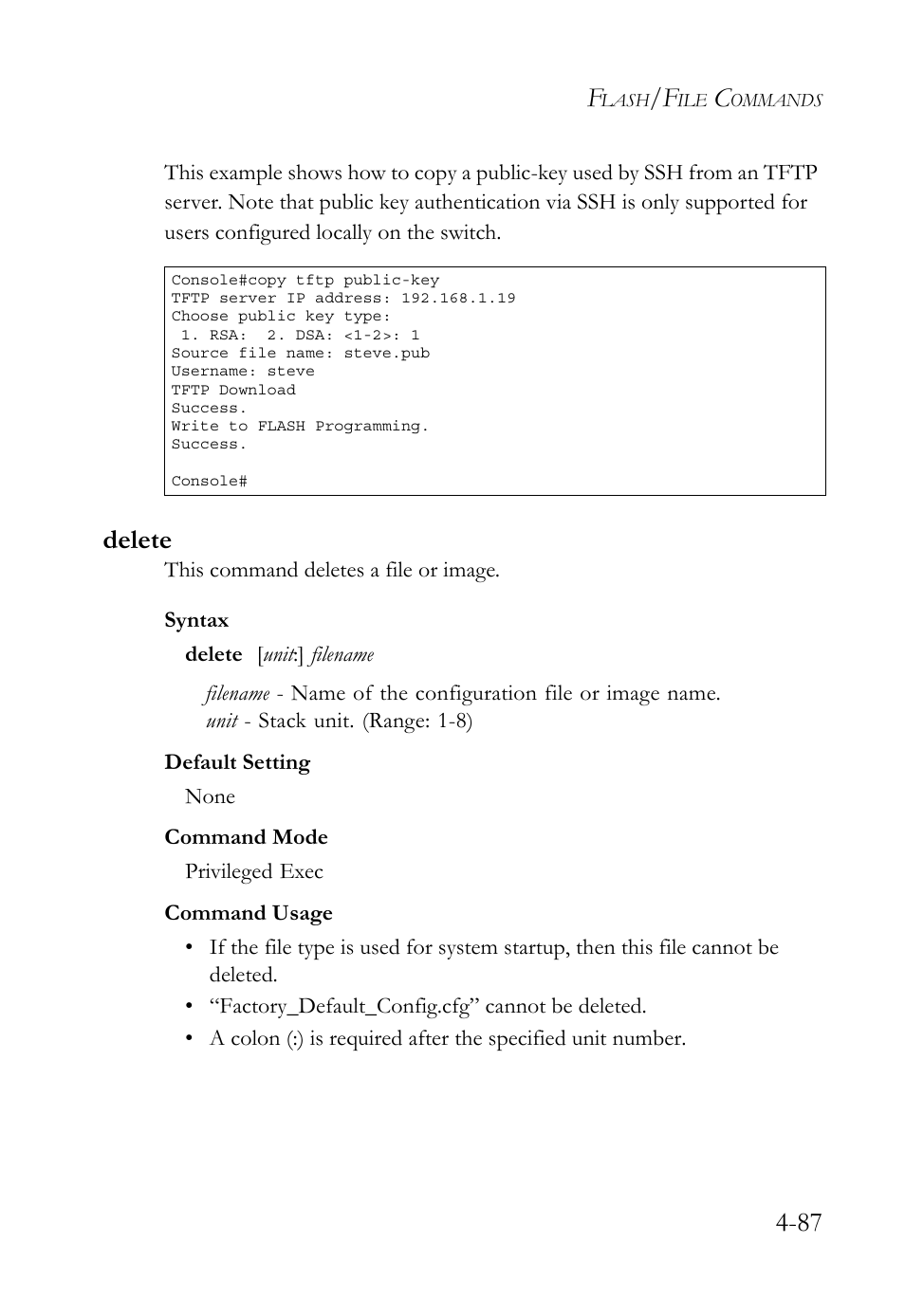 Delete, Delete -87 | SMC Networks SMC TigerStack 1000 SMC8748M User Manual | Page 359 / 592