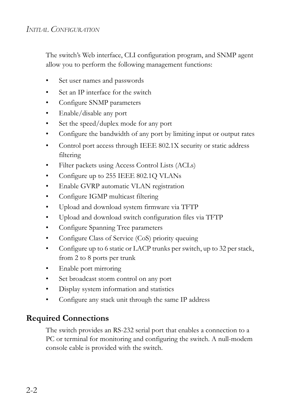 Required connections, Required connections -2 | SMC Networks SMC TigerStack 1000 SMC8748M User Manual | Page 40 / 592