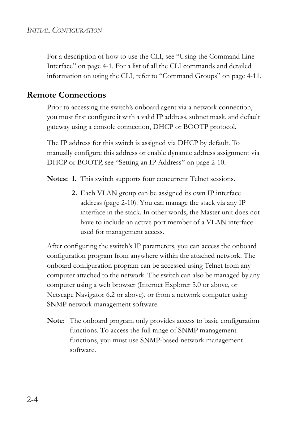 Remote connections, Remote connections -4 | SMC Networks SMC TigerStack 1000 SMC8748M User Manual | Page 42 / 592