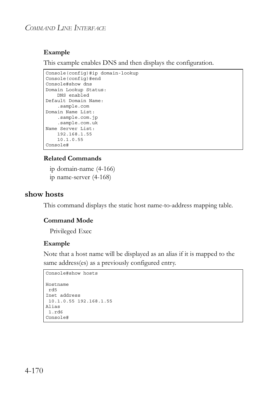 Show hosts, Show hosts -170 | SMC Networks SMC TigerStack 1000 SMC8748M User Manual | Page 442 / 592