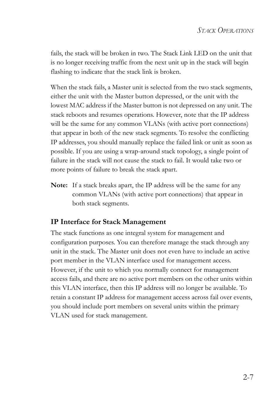 Ip interface for stack management, Ip interface for stack management -7 | SMC Networks SMC TigerStack 1000 SMC8748M User Manual | Page 45 / 592
