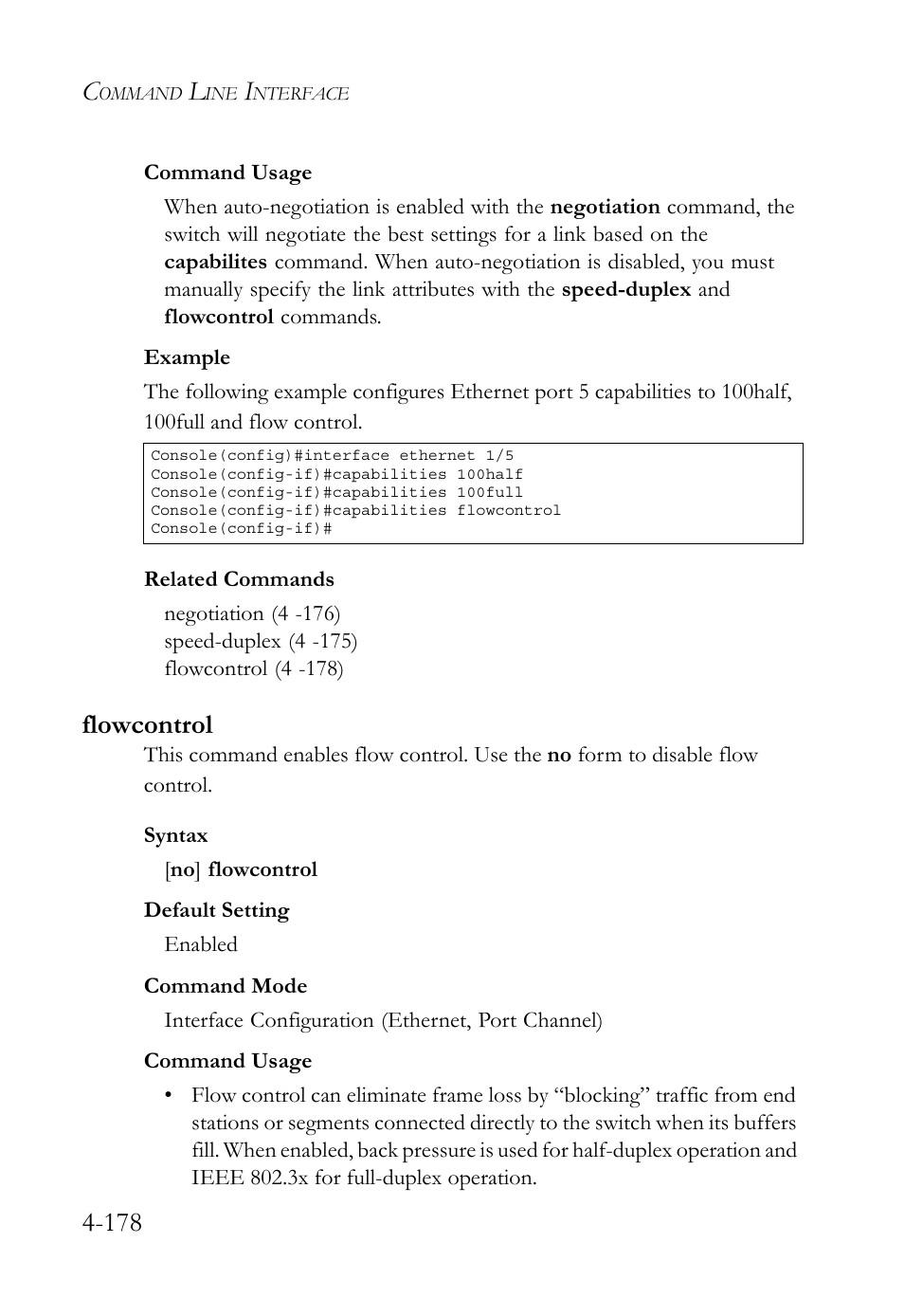 Flowcontrol, Flowcontrol -178 | SMC Networks SMC TigerStack 1000 SMC8748M User Manual | Page 450 / 592