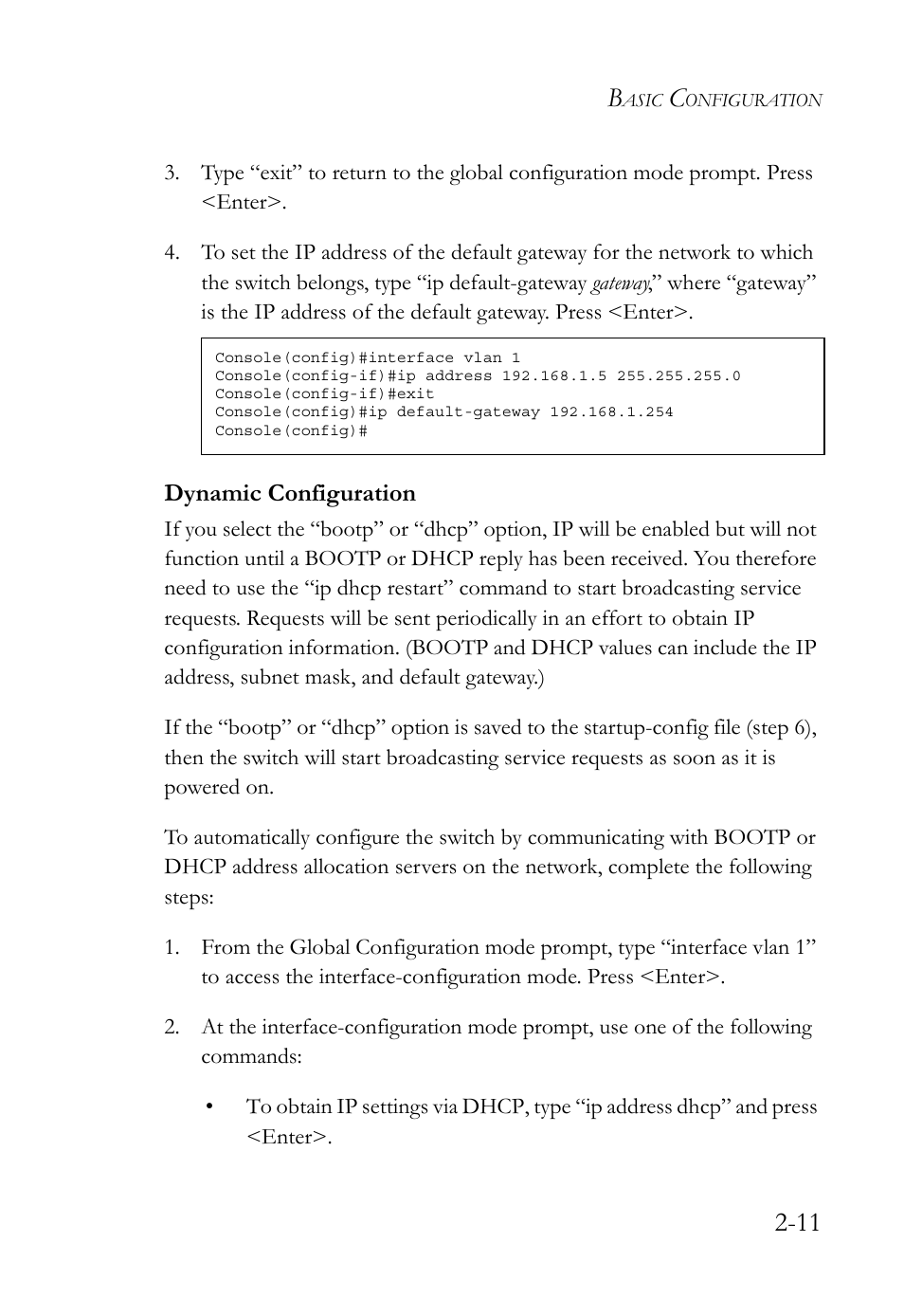 Dynamic configuration, Dynamic configuration -11 | SMC Networks SMC TigerStack 1000 SMC8748M User Manual | Page 49 / 592