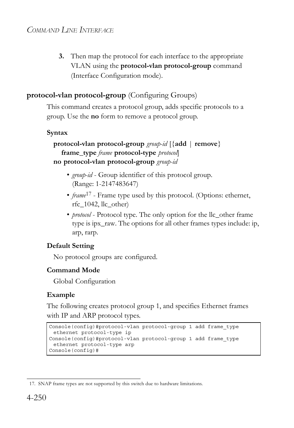 Protocol-vlan protocol-group (configuring groups) | SMC Networks SMC TigerStack 1000 SMC8748M User Manual | Page 522 / 592