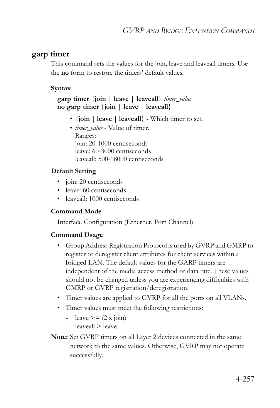 Garp timer, Garp timer -257, Gvrp | 257 garp timer | SMC Networks SMC TigerStack 1000 SMC8748M User Manual | Page 529 / 592