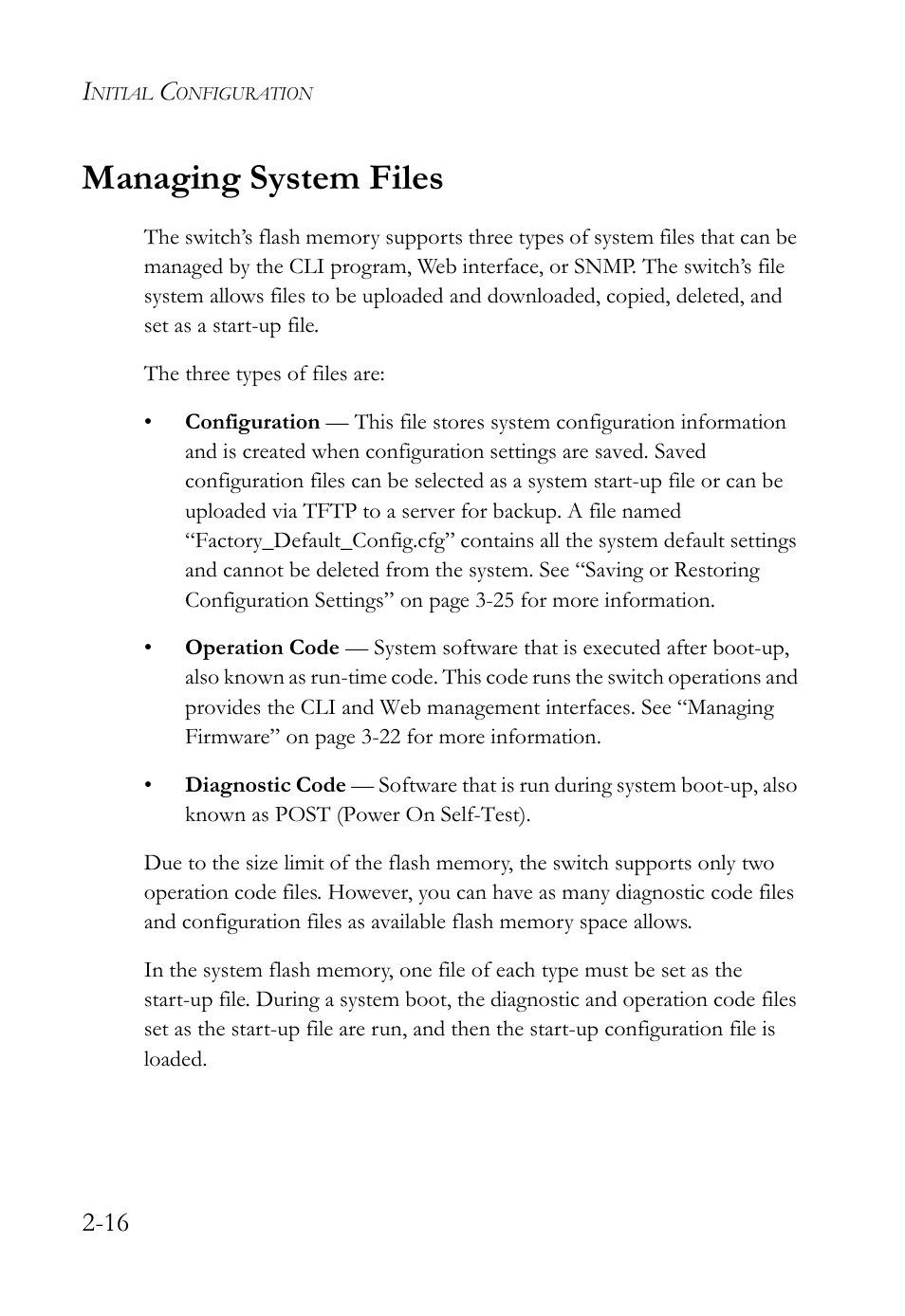 Managing system files, Managing system files -16 | SMC Networks SMC TigerStack 1000 SMC8748M User Manual | Page 54 / 592