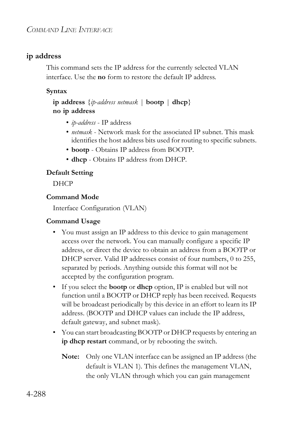 Ip address, Ip address -288 | SMC Networks SMC TigerStack 1000 SMC8748M User Manual | Page 560 / 592