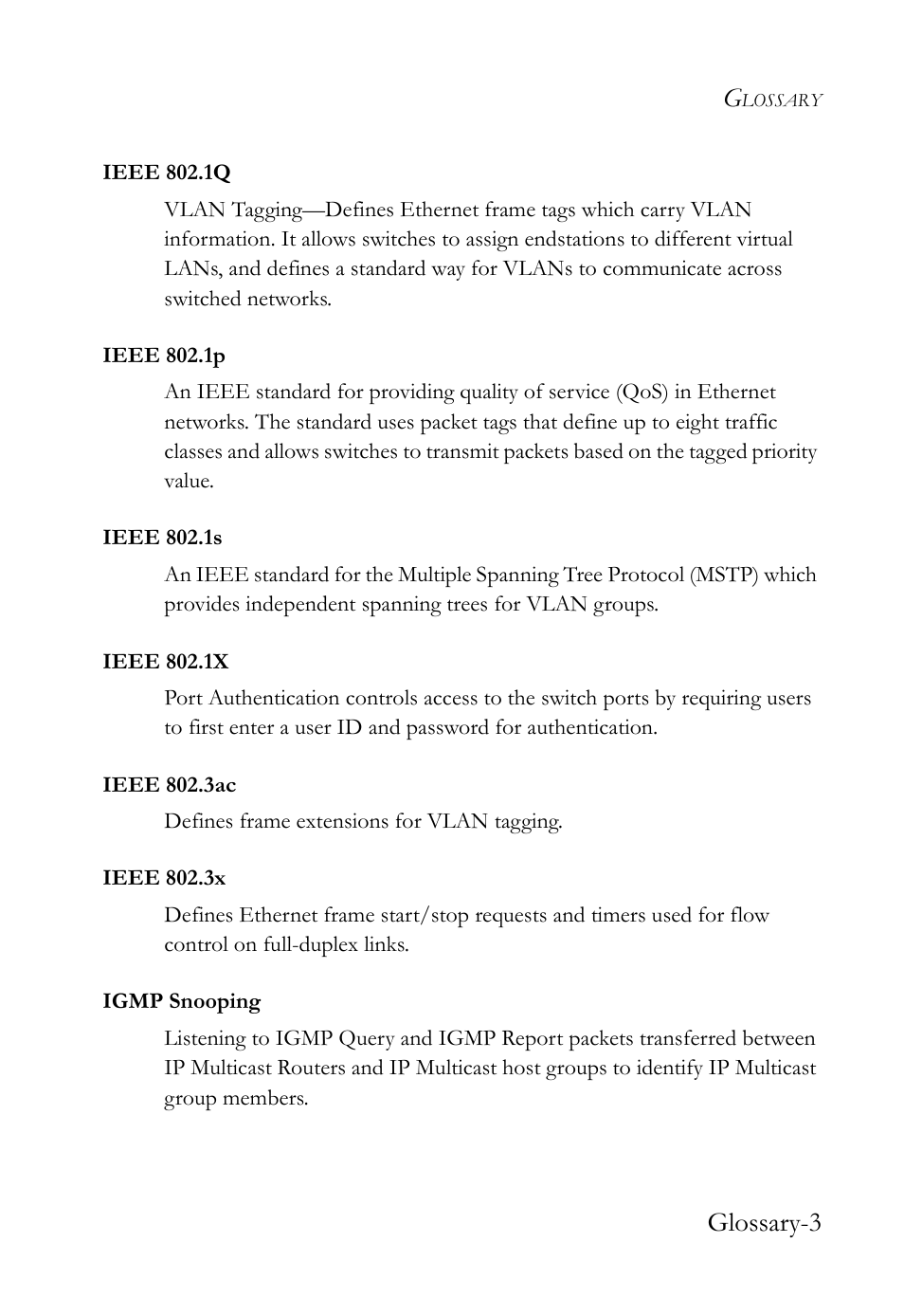 Glossary-3 | SMC Networks SMC TigerStack 1000 SMC8748M User Manual | Page 579 / 592