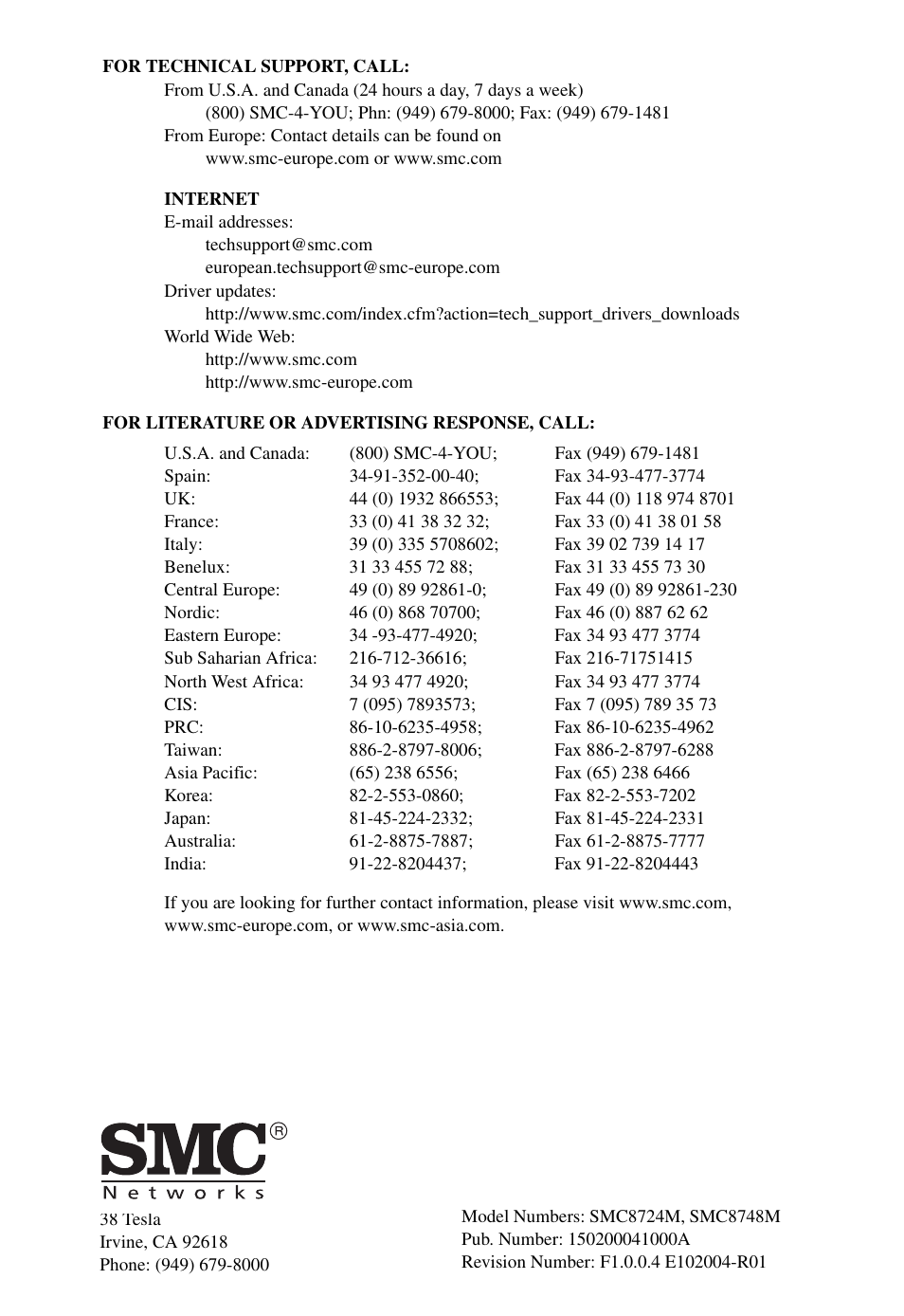 SMC Networks SMC TigerStack 1000 SMC8748M User Manual | Page 590 / 592