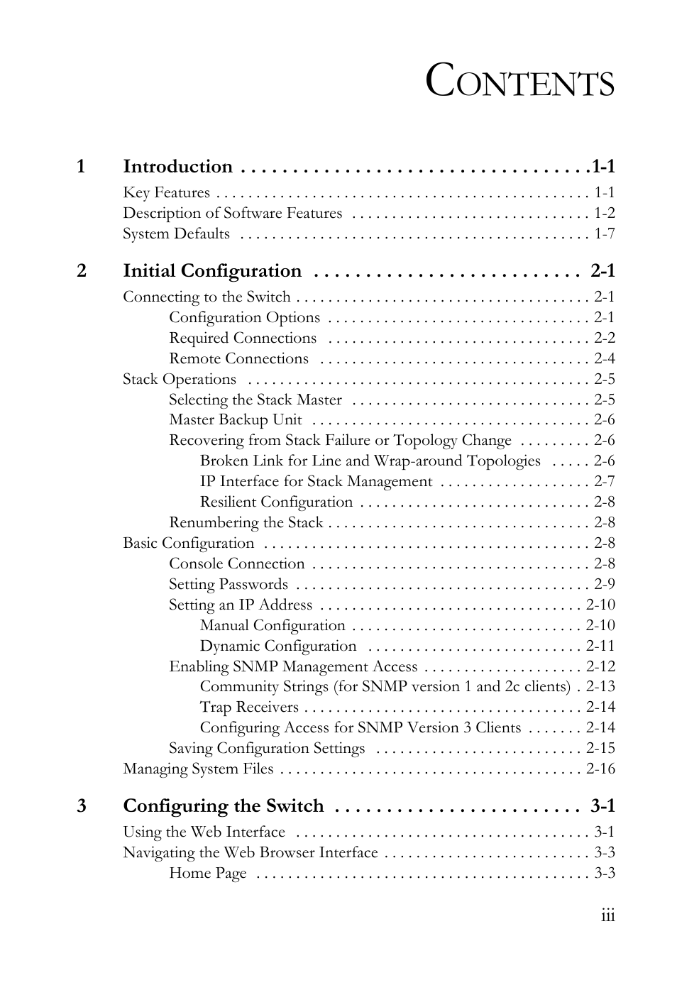 Ontents | SMC Networks SMC TigerStack 1000 SMC8748M User Manual | Page 9 / 592