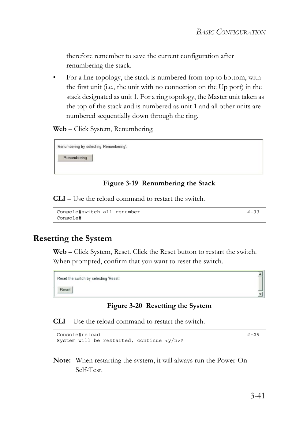 Resetting the system, Resetting the system -41 | SMC Networks SMC TigerStack 1000 SMC8748M User Manual | Page 97 / 592