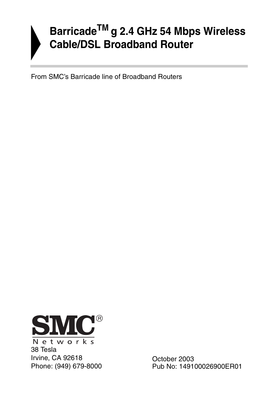 Barricade | SMC Networks SMC Barricade g SMC2804WBR User Manual | Page 3 / 114