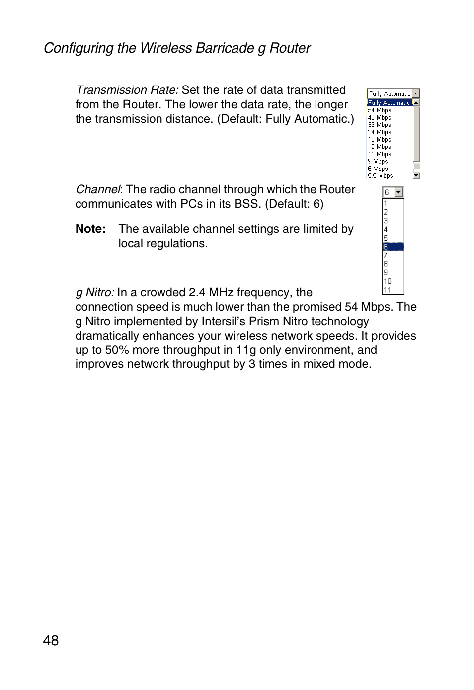 Configuring the wireless barricade g router 48 | SMC Networks SMC Barricade g SMC2804WBR User Manual | Page 58 / 114