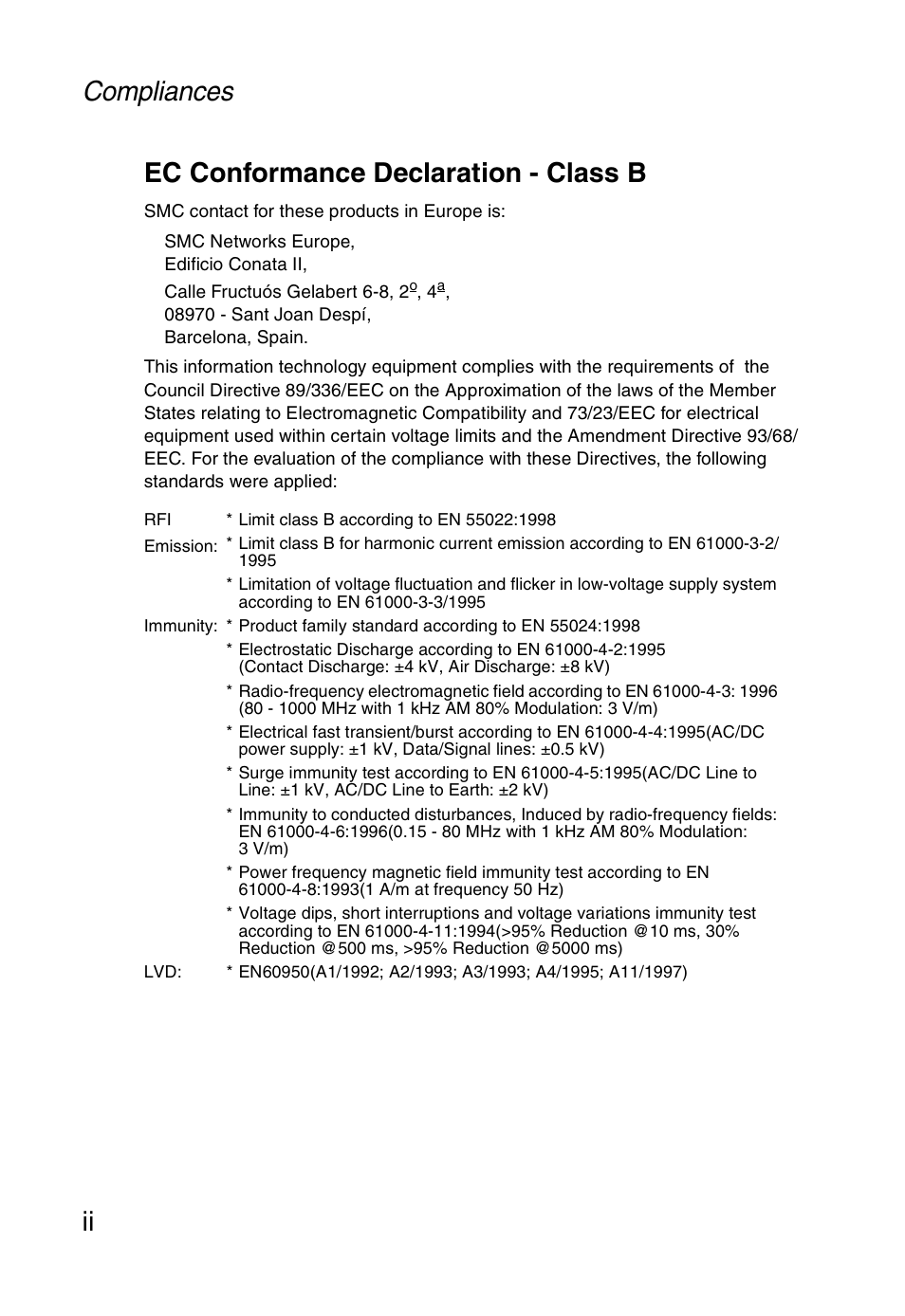 SMC Networks SMC Barricade g SMC2804WBR User Manual | Page 6 / 114