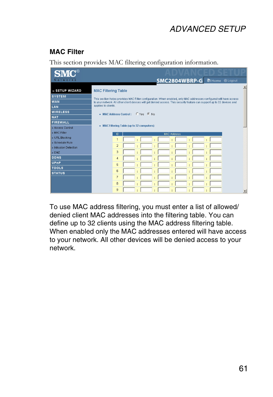 SMC Networks SMC Barricade g SMC2804WBR User Manual | Page 71 / 114