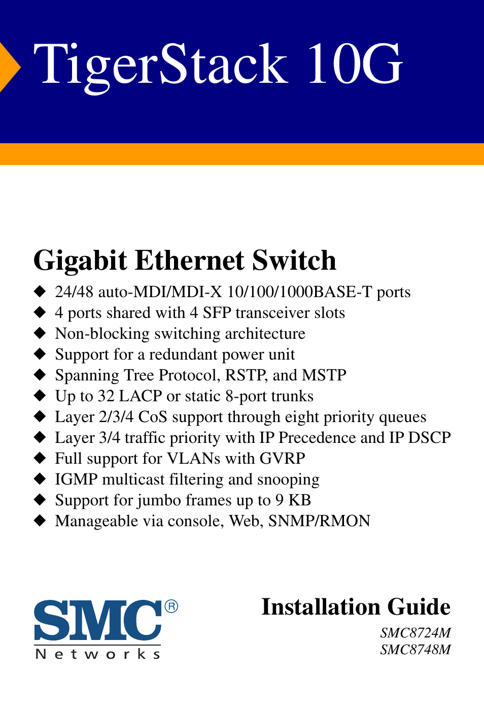 SMC Networks SMC TigerCard 10G User Manual | 86 pages