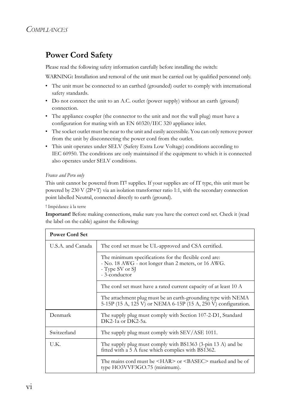 Vi power cord safety | SMC Networks SMC TigerCard 10G User Manual | Page 10 / 86