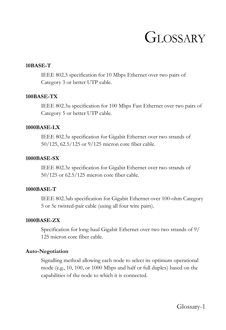 Glossary, Lossary | SMC Networks SMC TigerCard 10G User Manual | Page 75 / 86