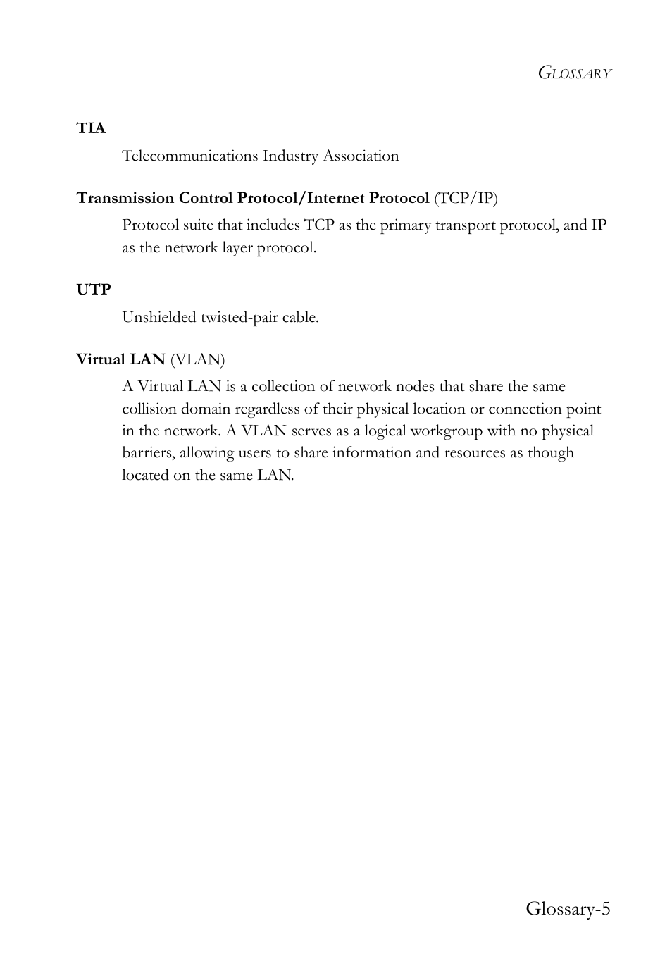 Glossary-5 | SMC Networks SMC TigerCard 10G User Manual | Page 79 / 86