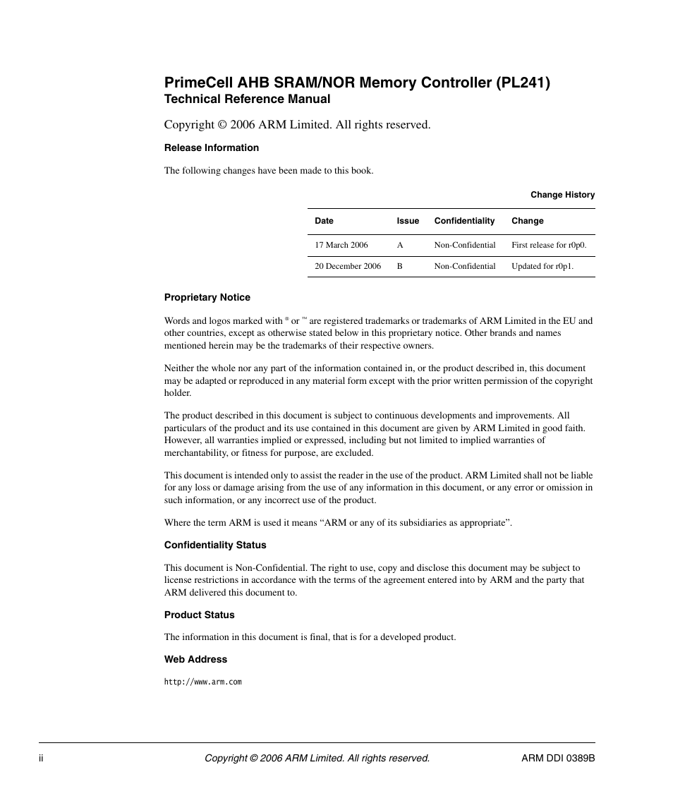 SMC Networks ARM PL241 User Manual | Page 2 / 110