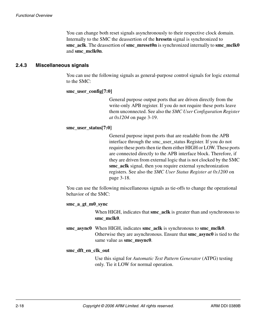 3 miscellaneous signals | SMC Networks ARM PL241 User Manual | Page 38 / 110